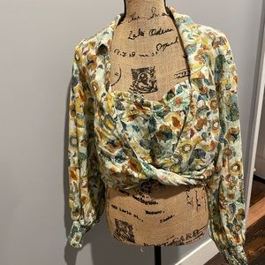 Anthropologie Twist Crop Top Set